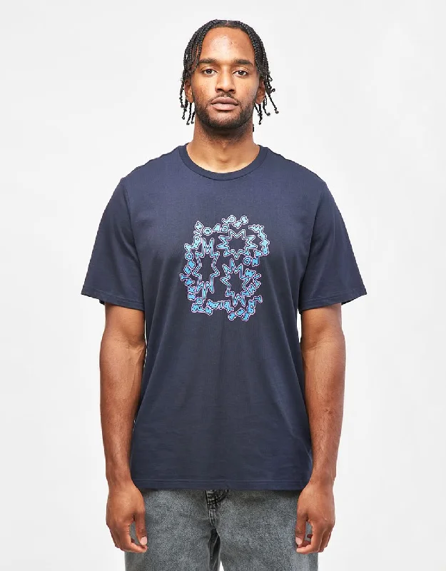 Adidas 3 Star T-Shirt - Legend Ink/Bluebird/Purple Burst