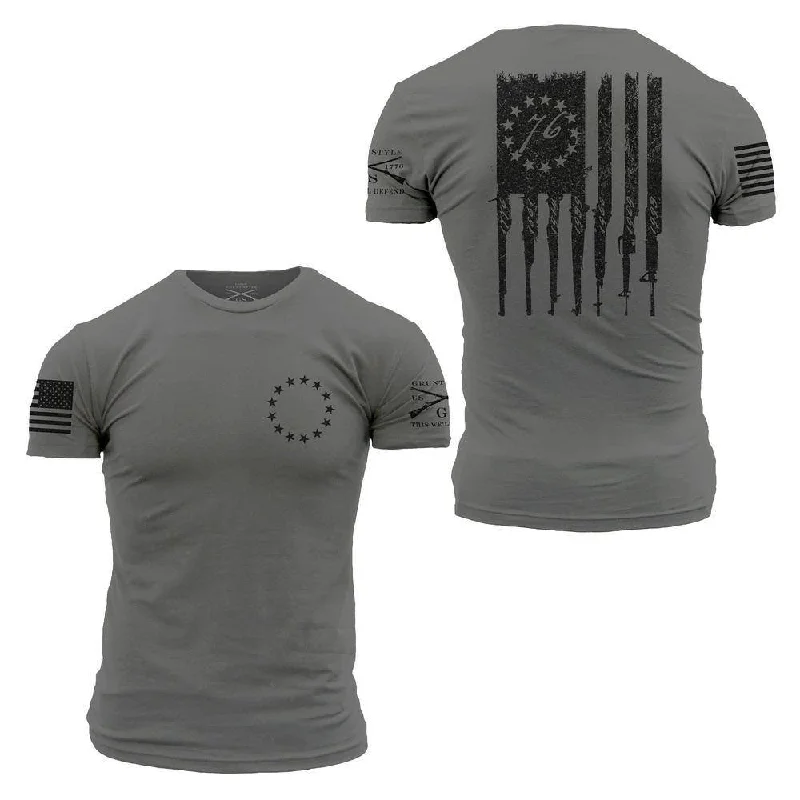 Betsy Rifle Flag T-Shirt - Heavy Metal