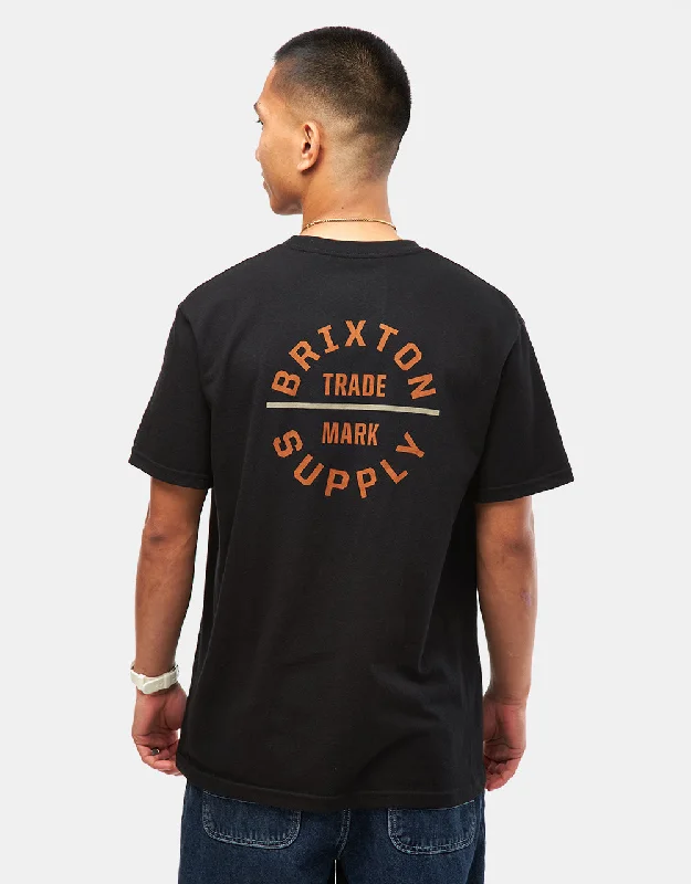 Brixton Oath V T-Shirt - Black/Rust/Sand