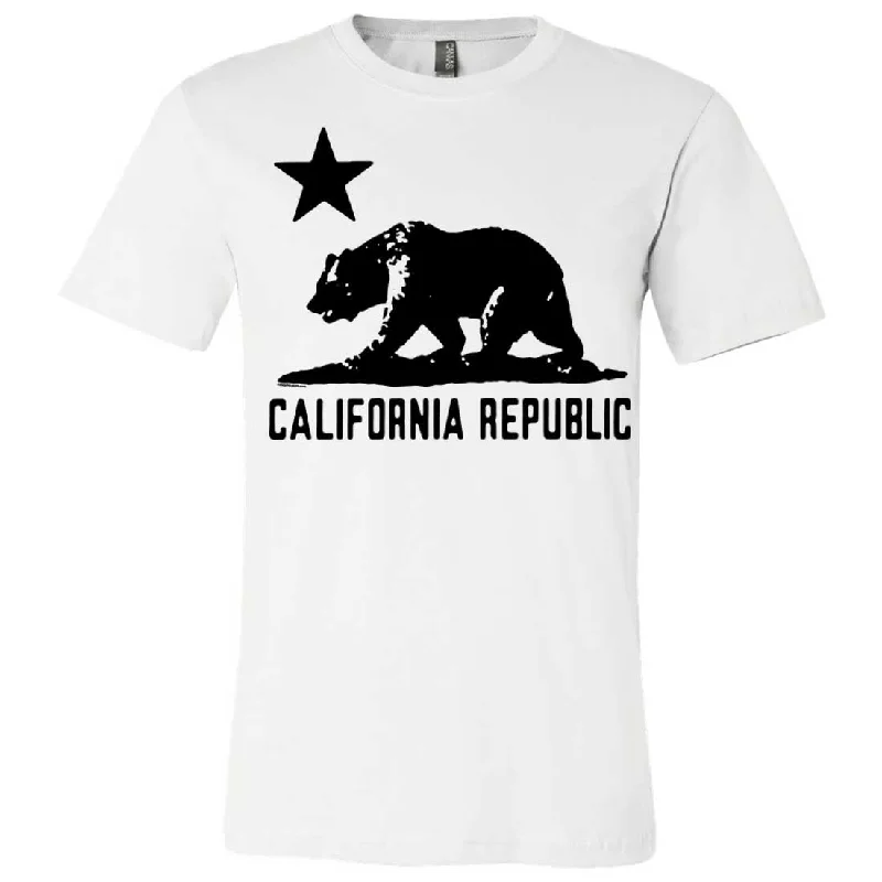 California Flag Oversize Black Silhouette Asst Colors Mens Fitted T-Shirt/tee