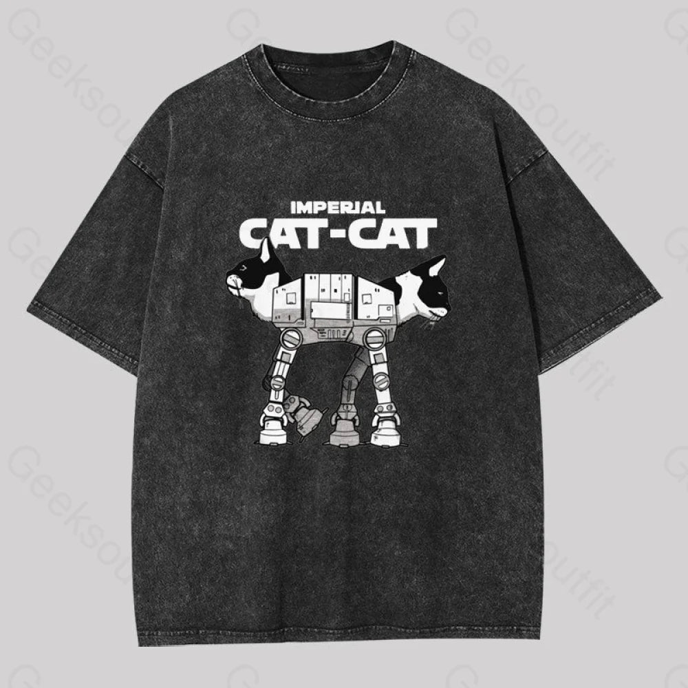 Cat-Cat Geek Washed T-shirt