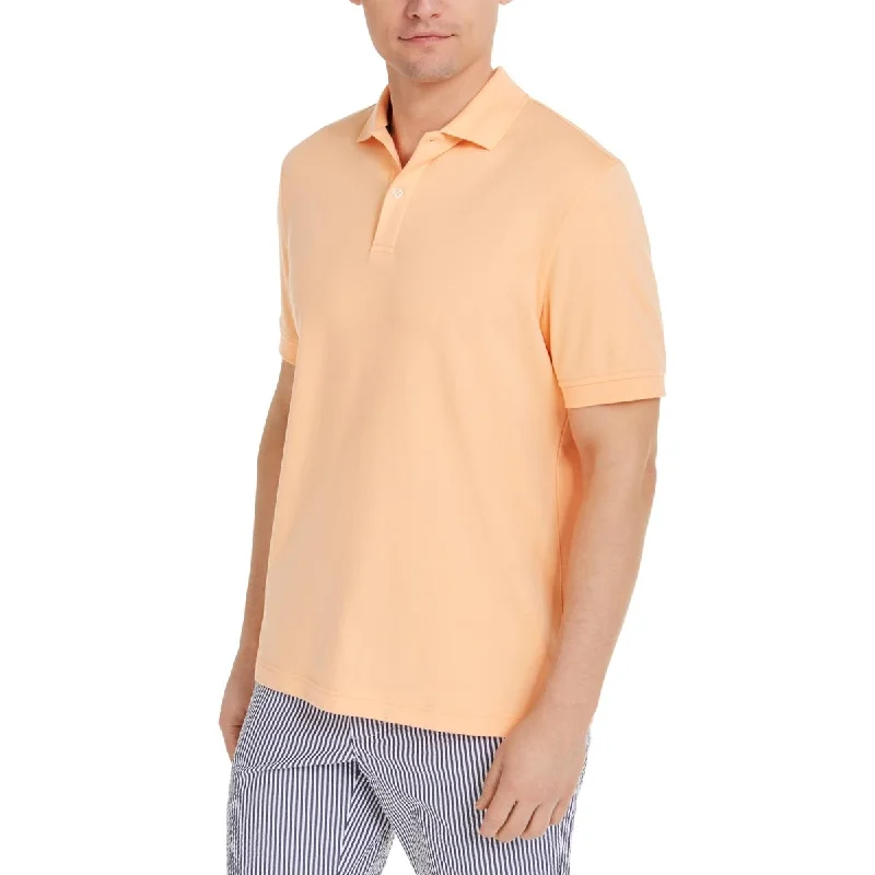 Club Room Mens Ribbed Trim Short Sleeve Polo Shirt