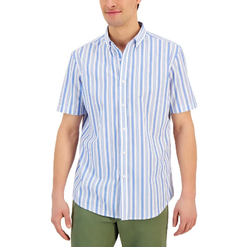 Club Room Mens Striped Woven Button-Down Shirt