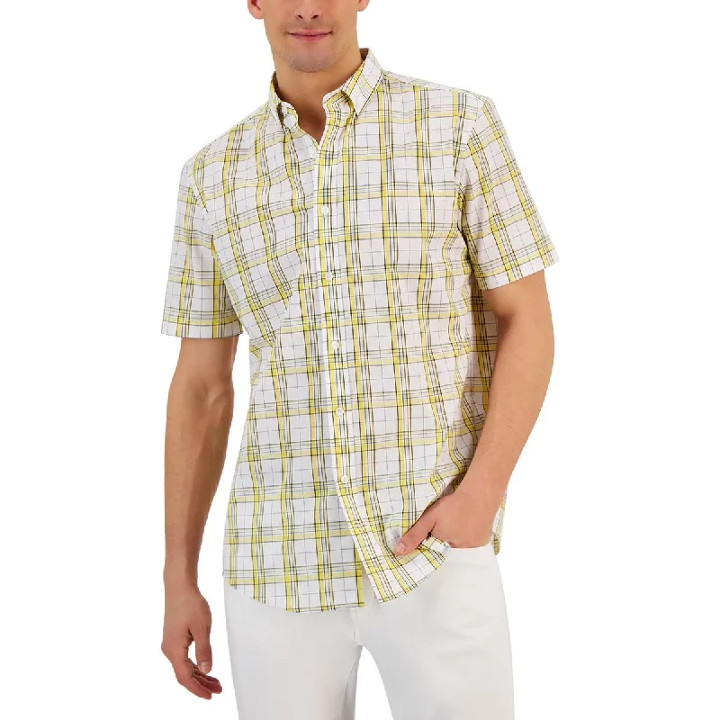 Club Room Mens Woven Collar Button-Down Shirt