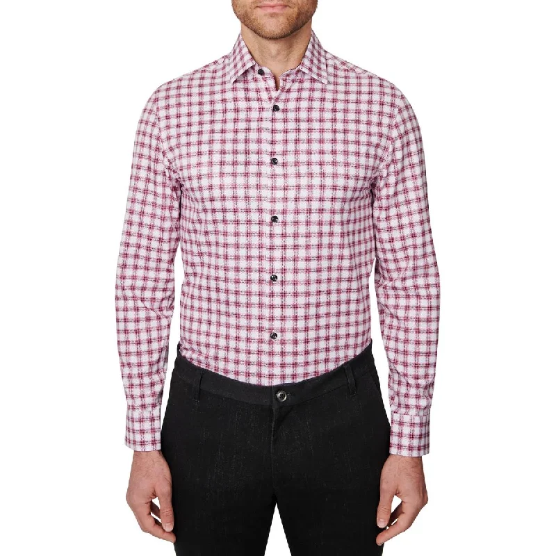 Con.struct Mens Plaid Slim Fit Dress Shirt