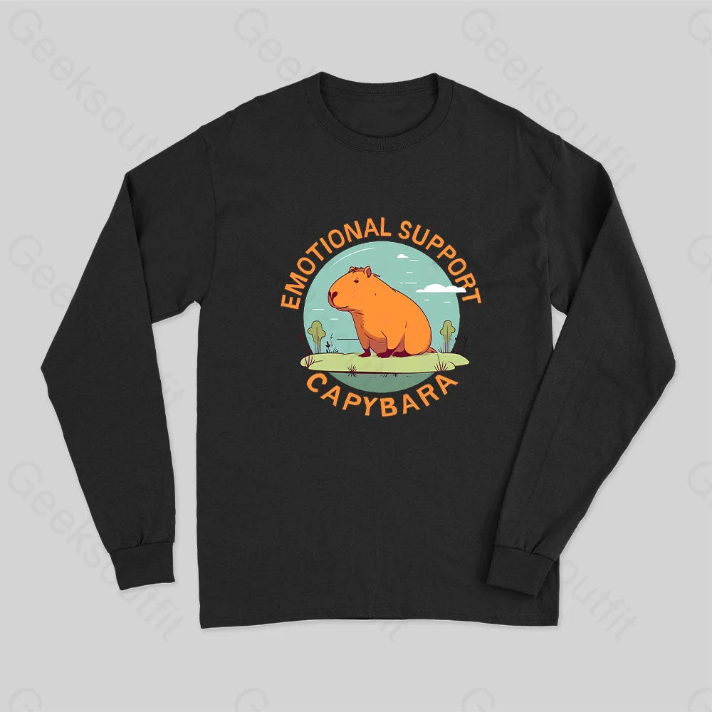 Emotional Support Capybara Long Sleeve T-Shirt