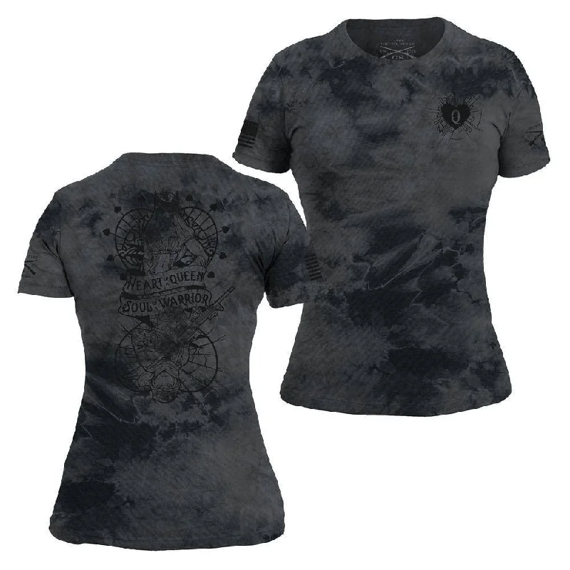 Women's Heart and Soul of a Warrior T-Shirt - Black Wash