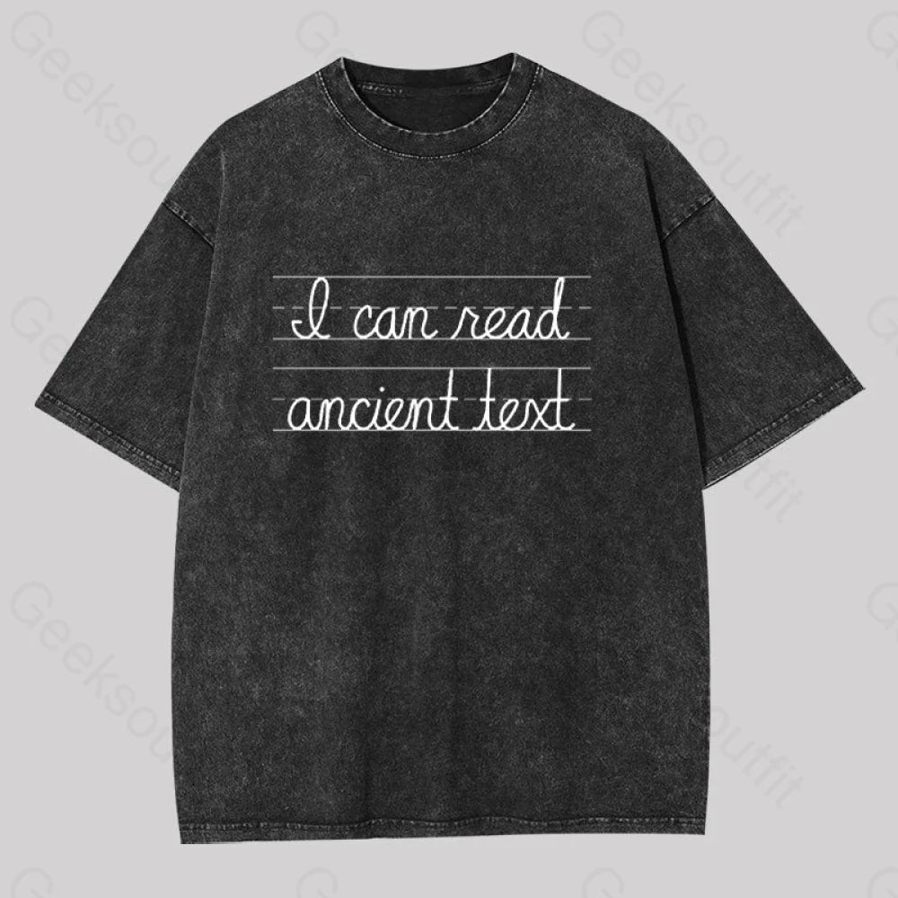 I Can Read Ancient Text Geek Washed T-shirt