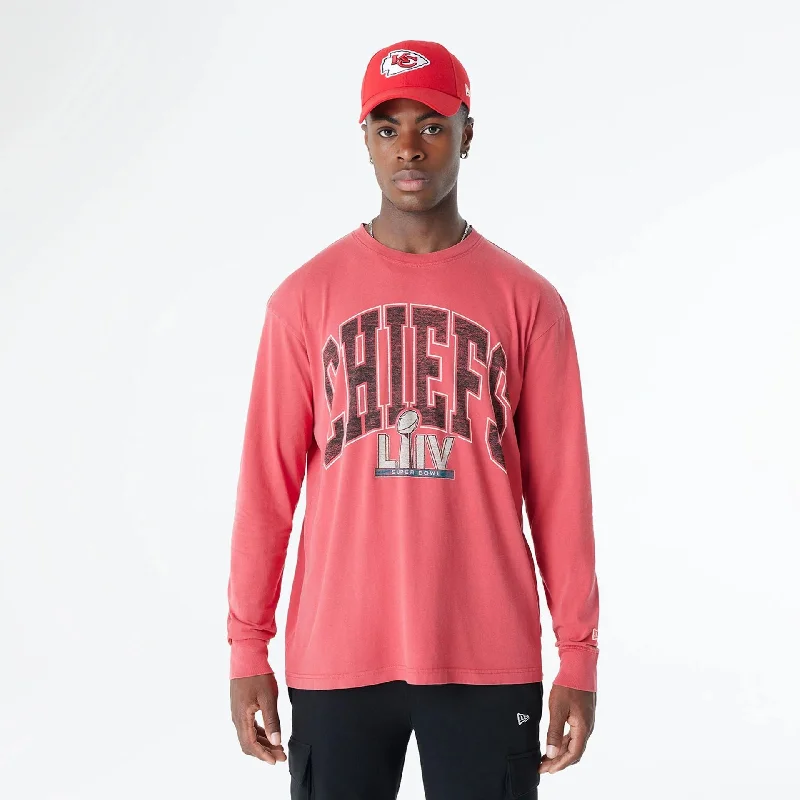 Kansas City Chiefs Oversized Essential Red Oversized Long Sleeve T-Shirt