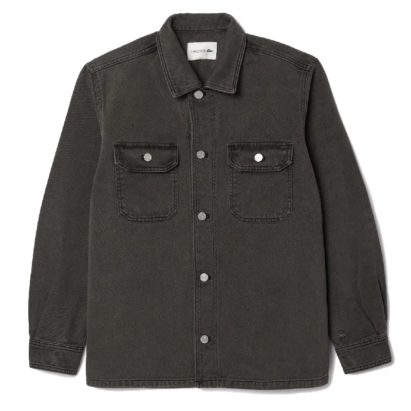 Lacoste Coloured Denim Classic Collar Overshirt Eco Noir