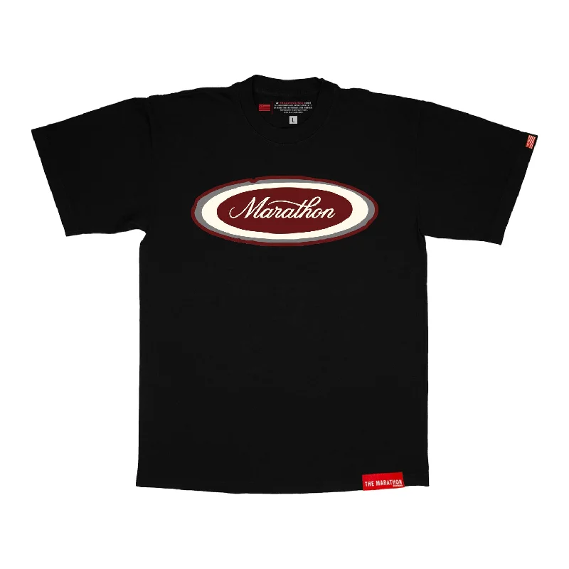 Marathon Emblem T-Shirt - Black/Burgundy