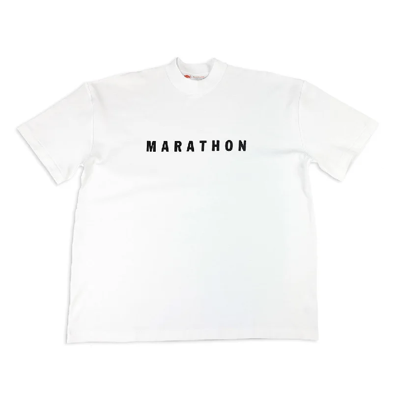 Marathon Hero T-Shirt (Ultra Oversized) - White/Black