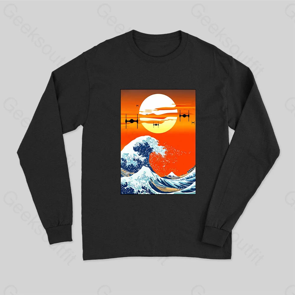 Meets Hokusai Long Sleeve T-Shirt