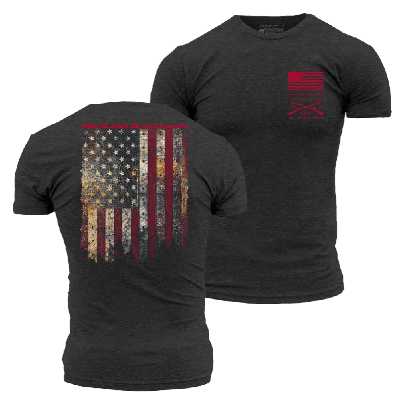 Red Blood Blue Collar® T-Shirt - Charcoal