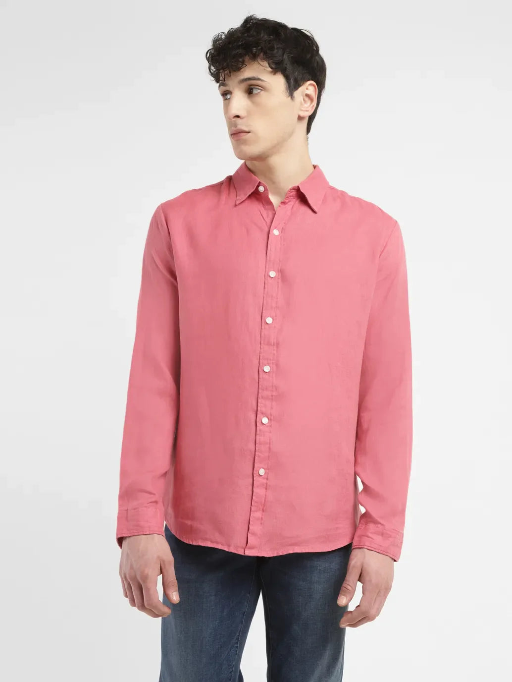 Men's Solid Slim Fit Linen Shirt