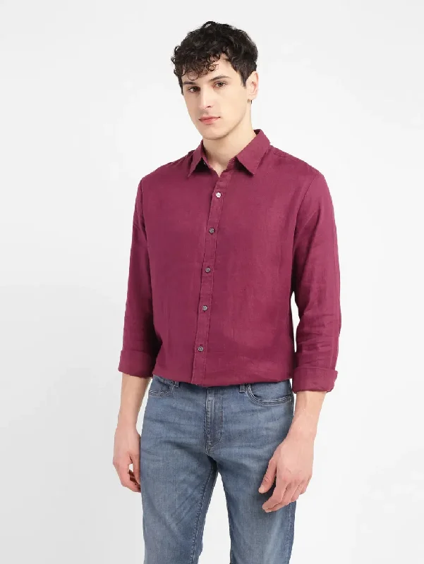 Men's Solid Slim Fit Linen Shirt