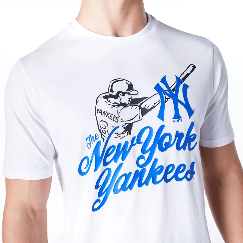 New York Yankees MLB Baseball Graphic White and Blue T-Shirt