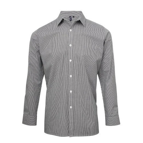 Premier Mens Microcheck Long Sleeve Shirt