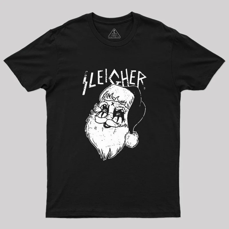 Sleigher Black Metal Santa Clause Geek T-Shirt