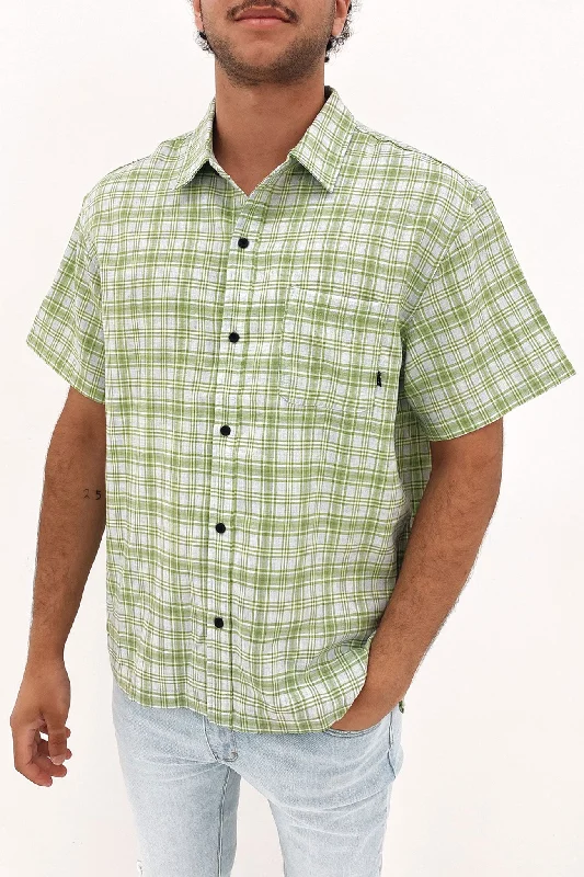 Textile Check Short Sleeve Shirt Green