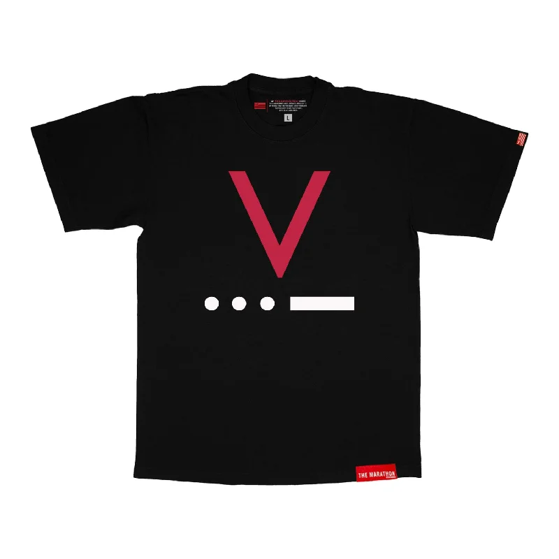 V for Victory Code T-Shirt - Black