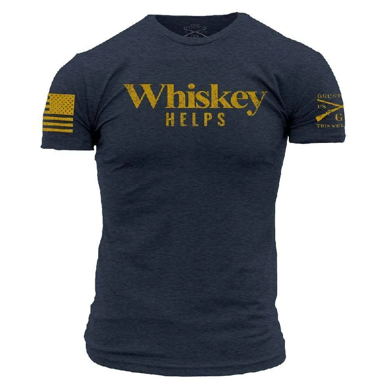 Whiskey Helps™  T-Shirt - Midnight Navy