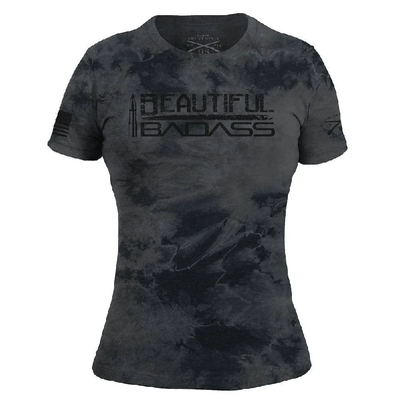 Women's Beautiful Badass T-Shirt - Black Wash