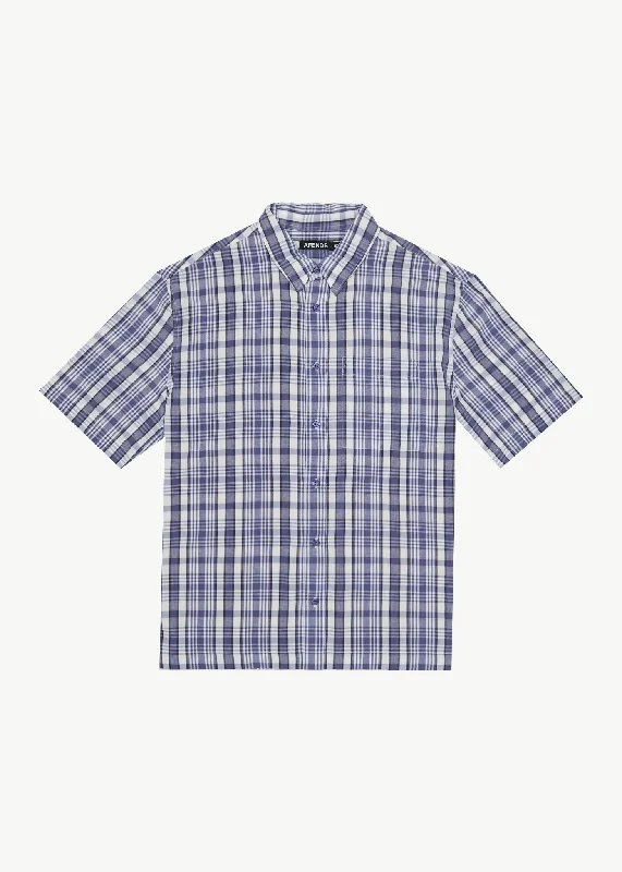 AFENDS Mens Check Out - Short Sleeve Shirt - Marlin