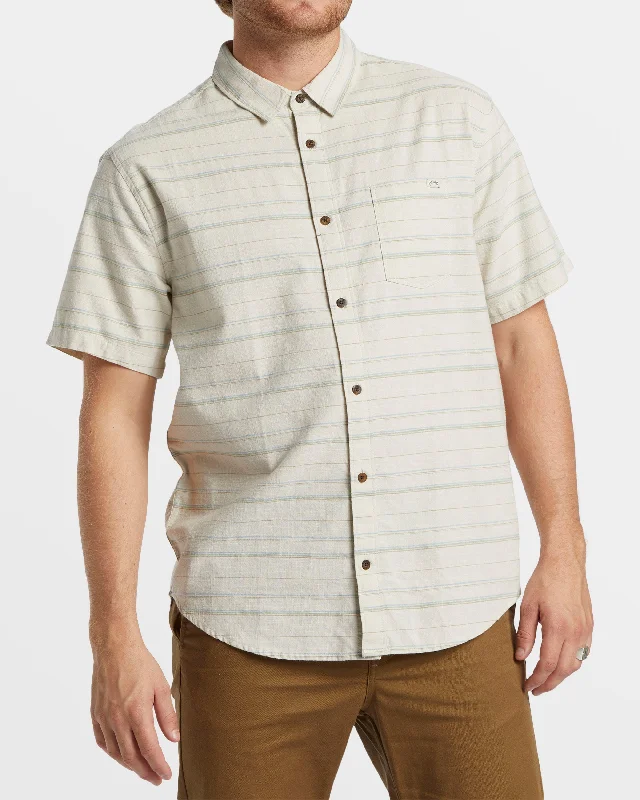 All Day Stripe Short Sleeve Shirt - Sage