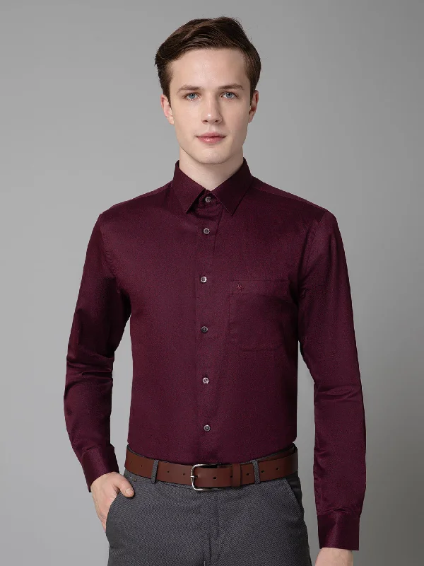 Men's Maroon Party Floral Print Full Sleeve Shirt