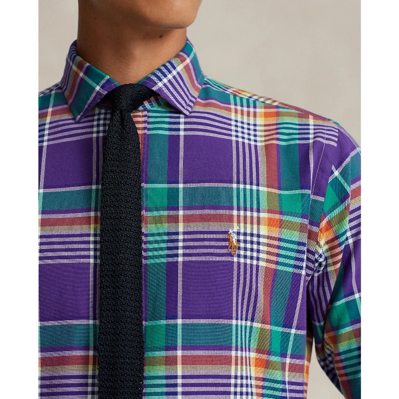 Oxford Shirt - Check - Purple, Green Multi