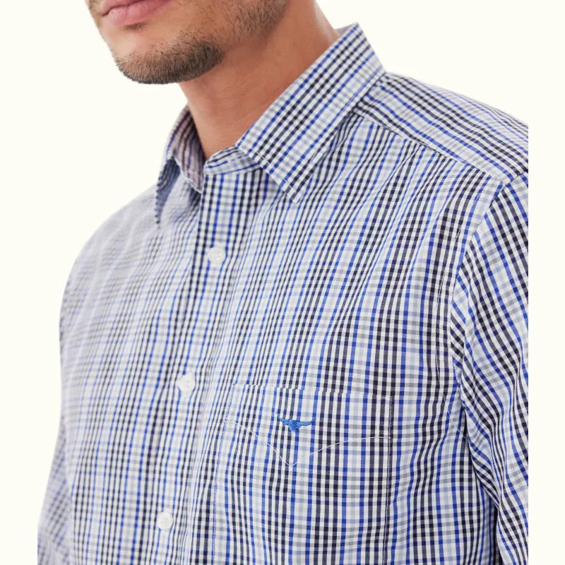 R.M.Williams - Collins Shirt - Check - Navy, Blue & White