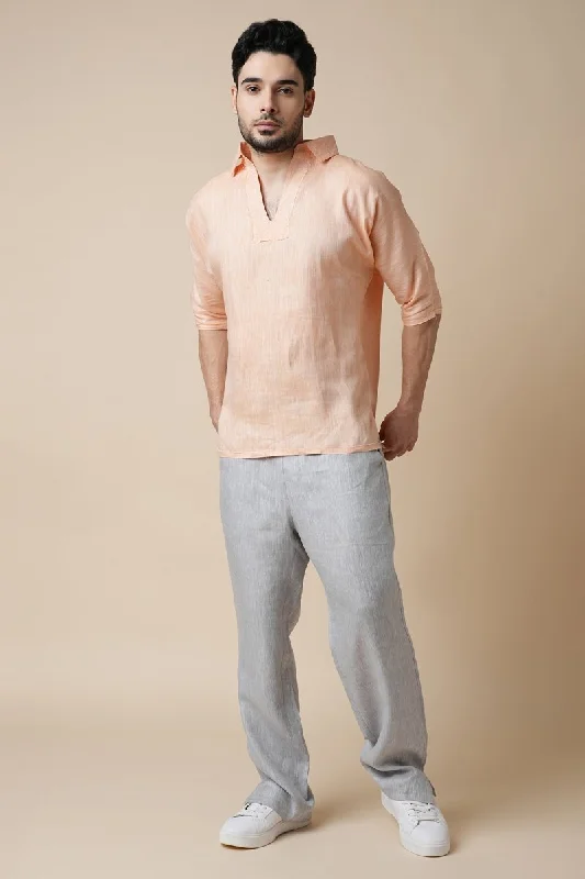 Current 100% Hemp Shirt for men- Orange