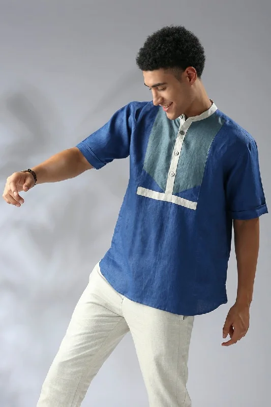 Cypress Colour Blocked Shirt - Blue