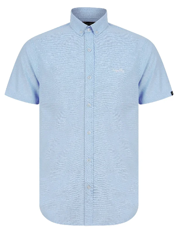 Elbury 2 Short Sleeve Cotton Twill Shirt in Windsurfer Blue  - Tokyo Laundry