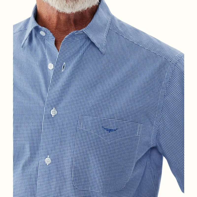 R.M.Williams - Hervey Shirt - Short Sleeve - Check - Blue & White