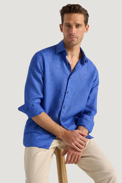 M.J. Bale - Bradfield Linen Shirt - Sardinia Blue