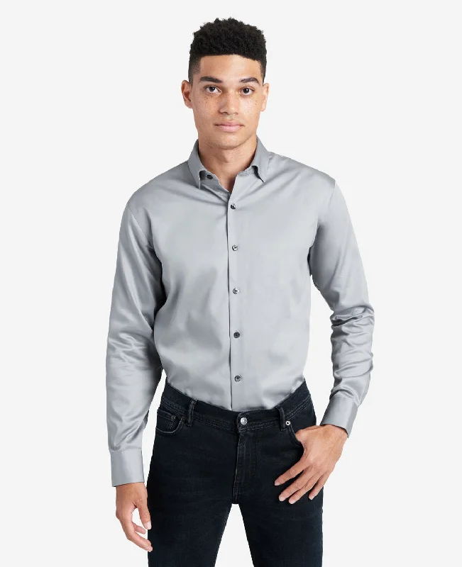 Regular-Fit Button-Down Stretch Dress Shirt with TEK FIT