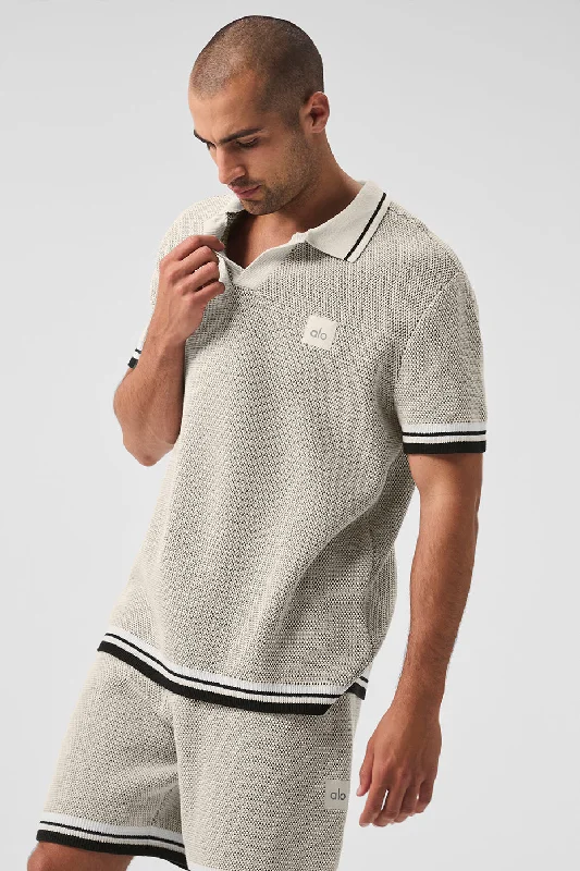 Sports Club Sweater Knit Polo - Bone