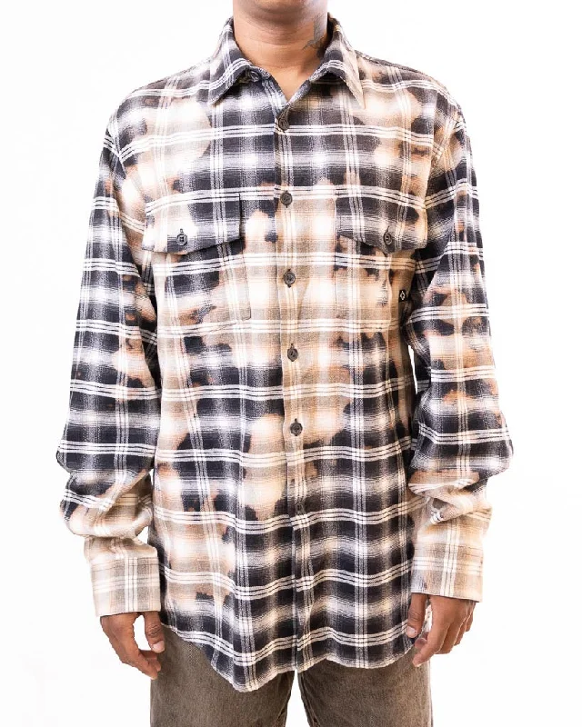 Marcelo Burlon Dye Effect Black And White Checked Shirt