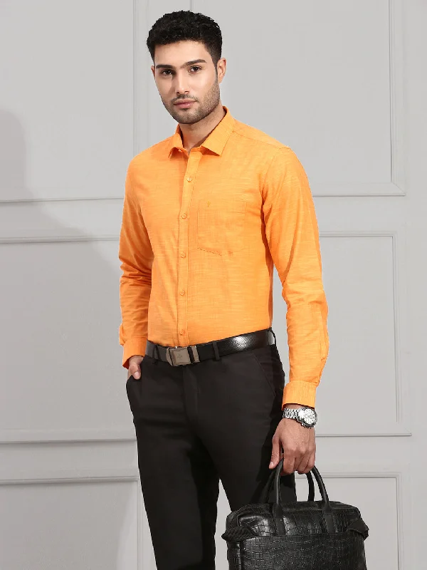 Men 100% Cotton Dark Orange Shirt CL2 GT7