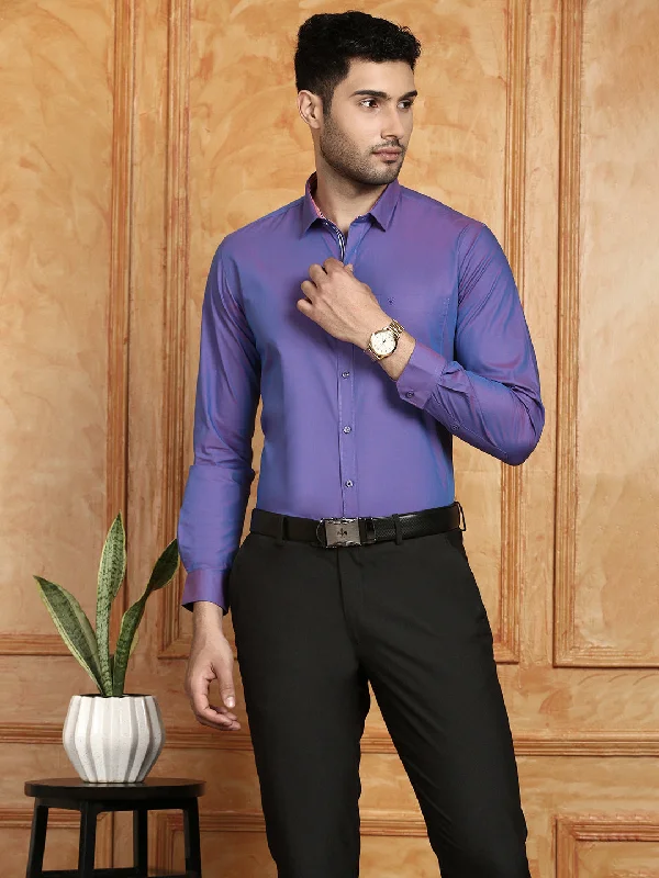 Men 100% Cotton Violet Shirt G104