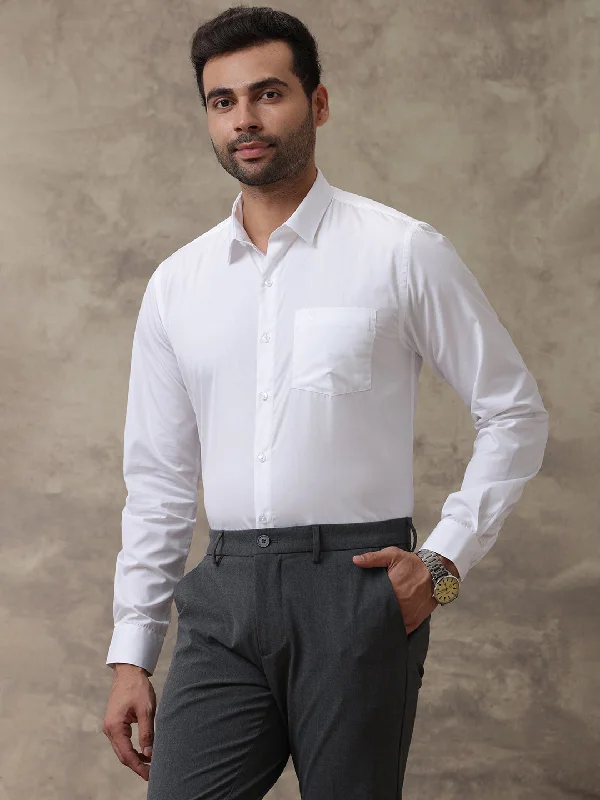 Men 100% Cotton White Shirt Royal Cotton