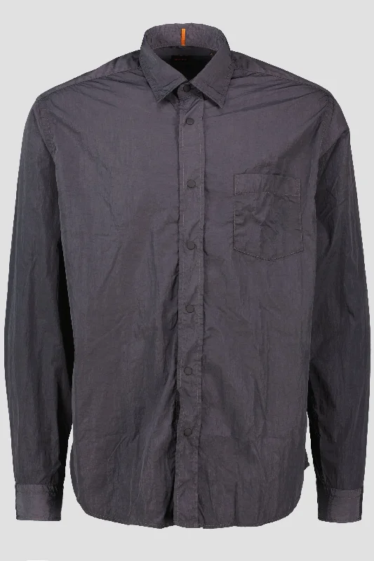 Men's BOSS Orange Dark Grey Lambini Relaxed Fit Shirt