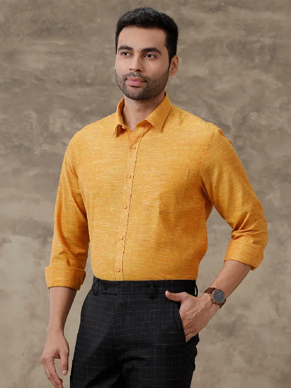 Men Cotton Rich Shirt Full Sleeves Mustard T28 TD1