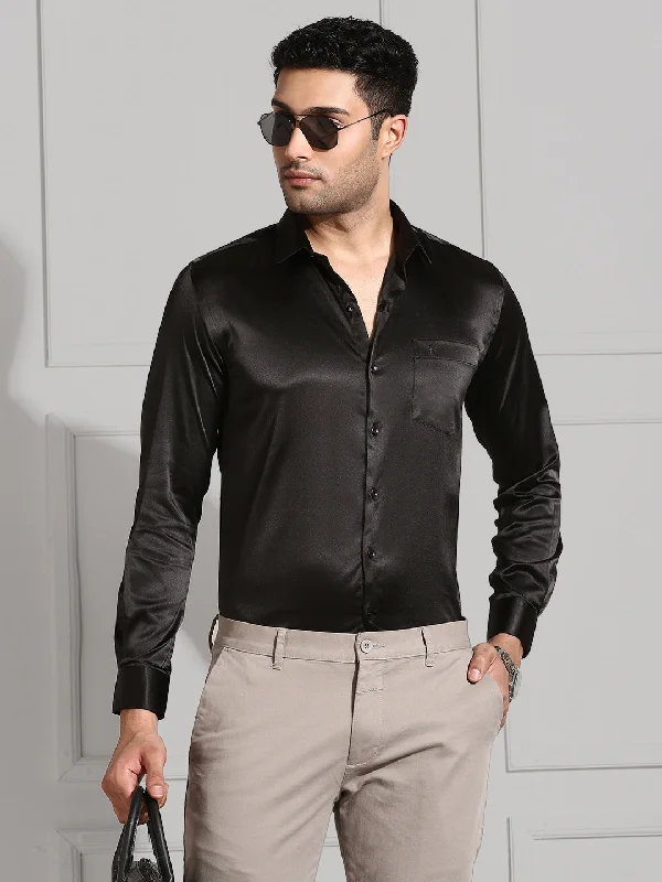 Men Party Wear Black Colour Shirt PS5