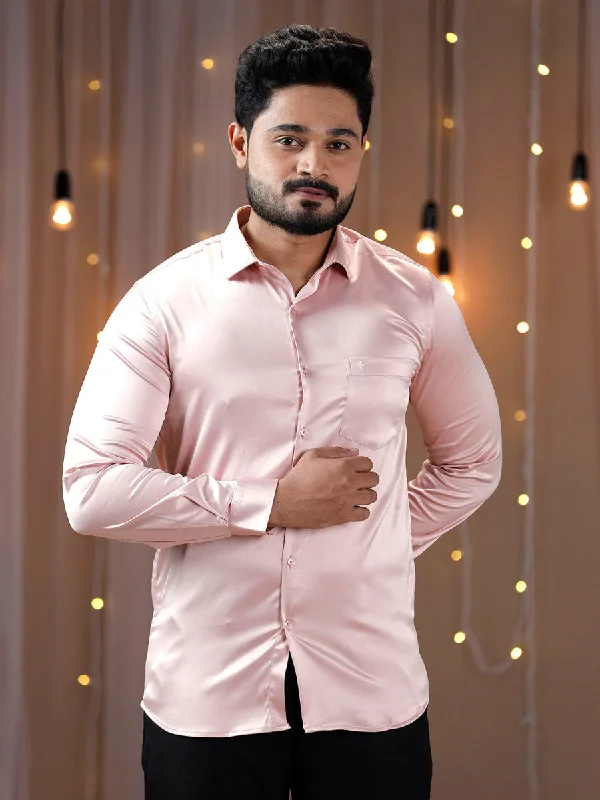 Men Party Wear Pink Shirt PS9