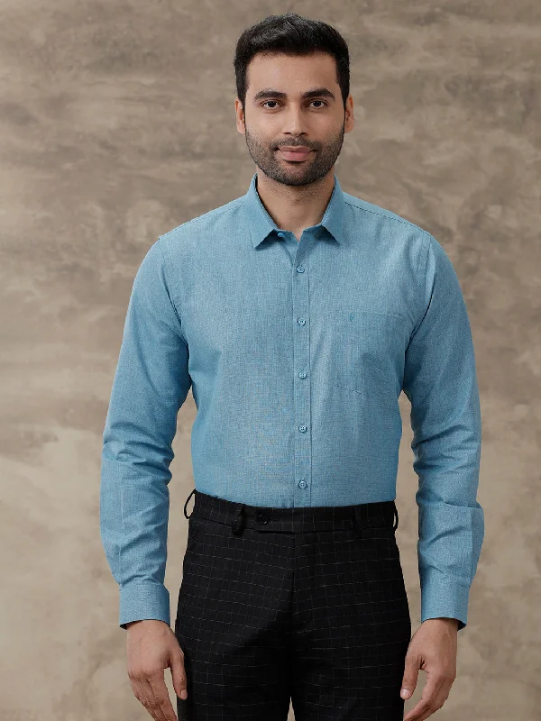 Men Cotton Rich Full Sleeves Blue Shirt GC14