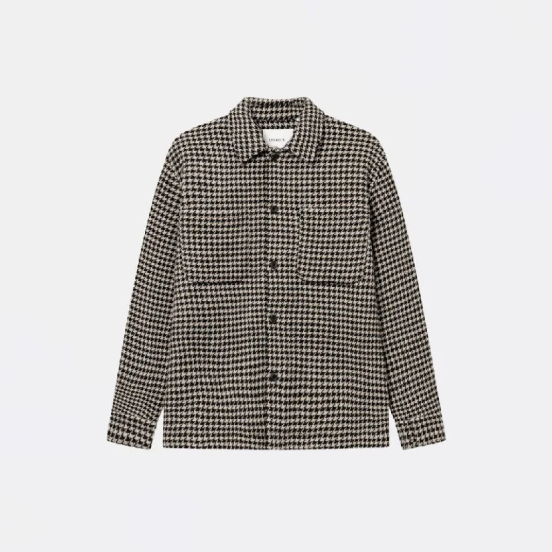 Milian Houndstooth Overshirt (Light Desert Sand + Black)