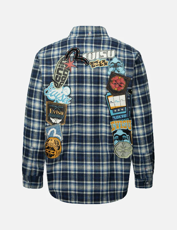 Multi-logo Daicock Print Relax Fit Check Shirt